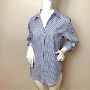 Ralph Lauren Blue Striped Button Down collared shirt Non Iron